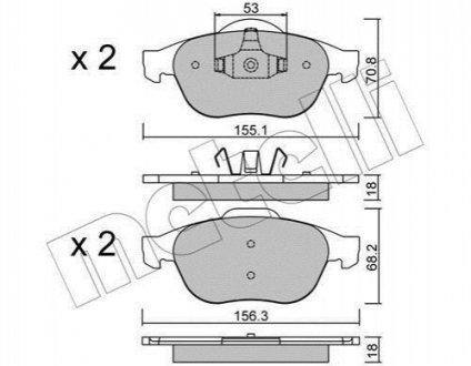 Комплект тормозных колодок (дисковых).) Metelli 22-0336-0 (фото 1)