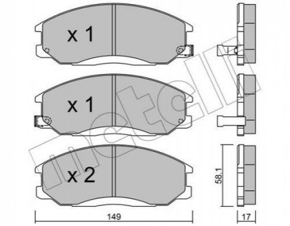 Комплект гальмівних колодок - 22-0364-0 (5810147A00, 581013AA30, 581013AA11) Metelli 2203640