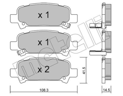 Гальмівні колодки дискові SUBARU FORESTER 97-02 TYL.IT Metelli 22-0414-0 (фото 1)