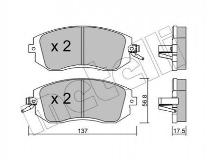 Колодки гальмівні (передні) Subaru Forester/Impreza/Legace V/Outback 10- Metelli 2205001 (фото 1)