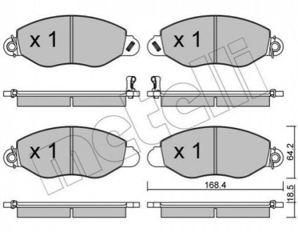 Тормозные колодки, дисковый тормоз.) Metelli 2205360 (фото 1)