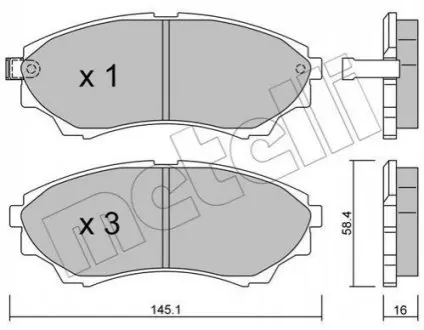 Колодки гальмівні (передні) Ford Ranger 99-12/Mazda B-Serie 99-06/BT-50 06 Metelli 2206100 Купити в Україні