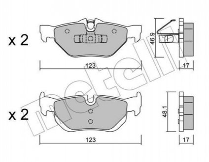 Тормозные колодки, дисковый тормоз.) Metelli 2206420