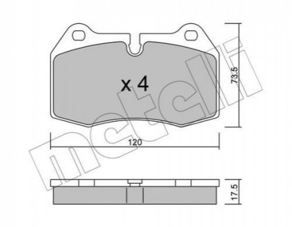 Тормозные колодки, дисковый тормоз.) Metelli 2206450