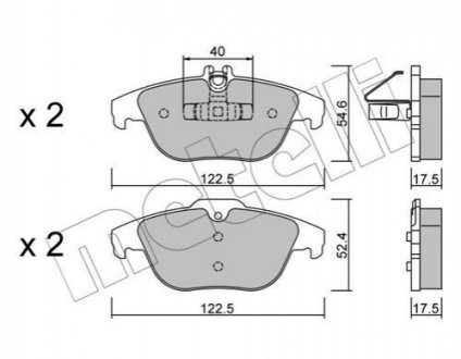 Тормозные колодки (задние) MB E-class (C207/A207) 1.6-5.5 07- - 22-0666-2 (A0074206220, A0054205120, A0054204920) Metelli 2206662