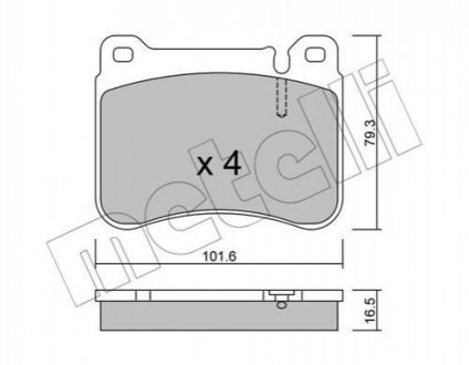 Тормозные колодки, дисковый тормоз.) Metelli 2206680