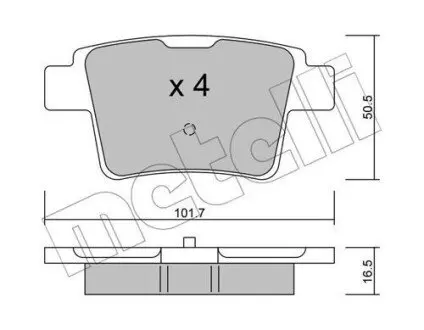 Колодки гальмівні (задні) Ford Mondeo III 1.8-2.2 00-07 Metelli 2206770 Купити в Україні
