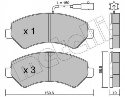 Комплект тормозных колодок Metelli 2207090