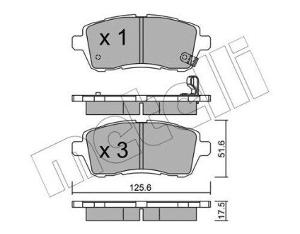 Тормозные колодки, дисковый тормоз.) Metelli 2207930 (фото 1)