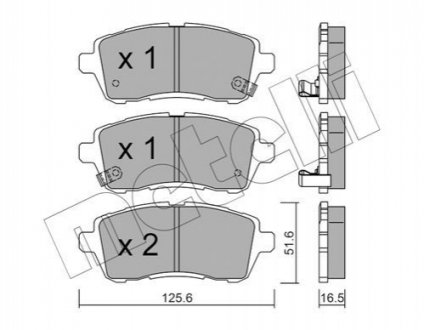 Комплект тормозных колодок - 22-0793-1 (DFY13328ZA9C, DFY13328Z, 8V512K021BA) Metelli 2207931 (фото 1)