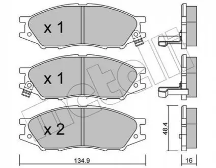 Тормозные колодки, дисковый тормоз.) Metelli 2208100 Купить в Украине