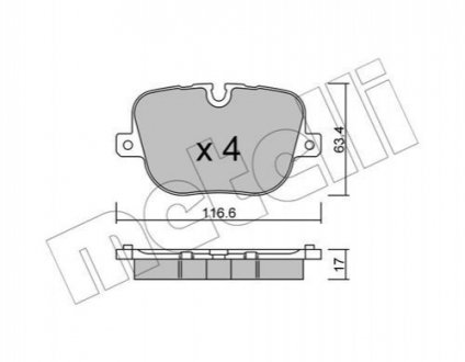 Комплект тормозных колодок Metelli 2208370 (фото 1)