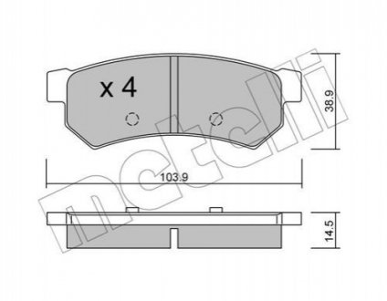 Тормозные колодки (задние) Chevrolet Lacetti 05-/Nubira 05-11 - 22-0846-0 (96800089) Metelli 2208460 (фото 1)