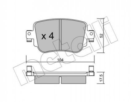 Колодки гальмівні (задні) Audi Q3/Skoda Octavia/Seat Leon/VW Golf/Caddy IV 14- - (7N0698451C, 5Q0698451B, 5Q0698451D) Metelli 2209800 (фото 1)