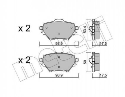 Тормозные колодки (задние) Citroen C4/Berlingo/Peugeot 308/508/3008/Partner/Opel Combo 13- - (1678167980, 1636413980, 1619790880) Metelli 2209870 (фото 1)