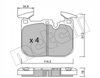 Тормозные колодки (передние) BMW 3 (F30/F31/F34)/ 4 (F32/F36) 11- Metelli 2210151