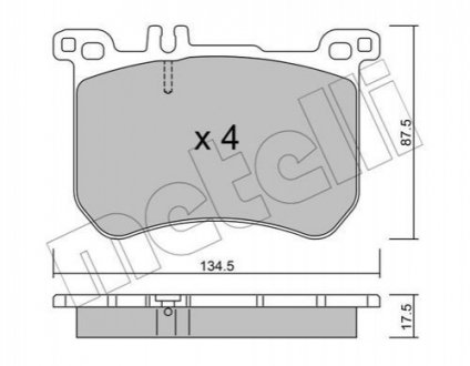 Колодки гальмівні (передні) MB S-class (W222,V222,X222)/SL-class (R231) 12- - (A0084200120, 0084200120, 0074203220) Metelli 2210210 (фото 1)