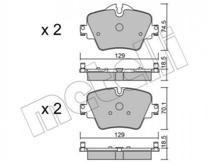 Тормозные колодки (передние) BMW 2 (F45/F46)/5 (G30/F90)/X1(F48)/X2 (E39)/X3 (G01/F97) 13- - (34116890553, 34106898307, 34106888778) Metelli 2210370 (фото 1)
