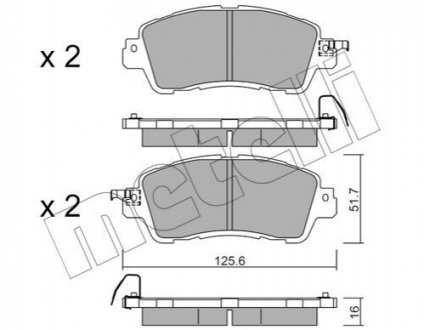 Колодки гальмівні (передні) Mazda 2 14- Metelli 2210850 (фото 1)