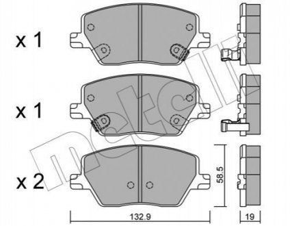 Колодки гальмівні (передні) Fiat Tipo 15- Metelli 22-1103-0 (фото 1)