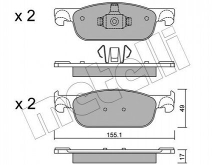 Комплект тормозных колодок - (410605536R, 410604682R) Metelli 2211090