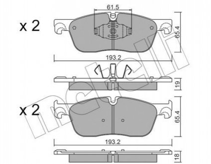 Колодки гальмівніJAGUAR E-PACE 17- PRZOD - (LR128263, LR118006, J9C17007) Metelli 2211230 (фото 1)