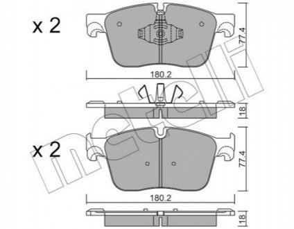 Тормозные колодкиROVER EVOQUE 11- PRZOD Metelli 2211240 (фото 1)