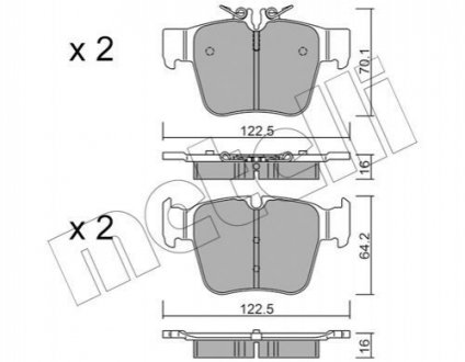 Комплект тормозных колодок (дисковых).) Metelli 22-1135-0