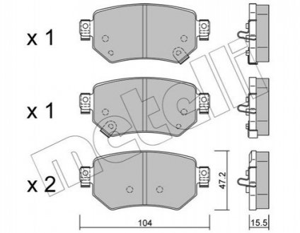 Комплект тормозных колодок (дисковых).) Metelli 22-1159-0 (фото 1)