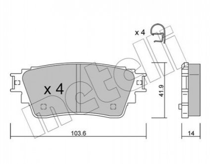 Комплект тормозных колодок (дисковых).) Metelli 22-1160-0