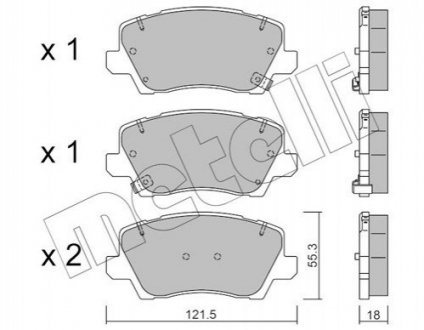 Комплект тормозных колодок (дисковых).) Metelli 22-1165-0 (фото 1)