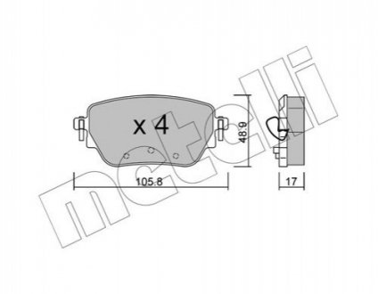 Комплект тормозных колодок (дисковых).) Metelli 22-1195-0 (фото 1)