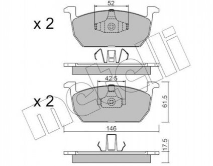 Комплект тормозных колодок (дисковых).) Metelli 22-1214-0 (фото 1)
