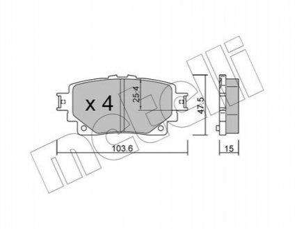 Колодки гальмівні (задні) Toyota Rav4 18- Metelli 22-1229-0 (фото 1)