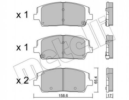 Комплект тормозных колодок (дисковых).) Metelli 22-1244-0 (фото 1)