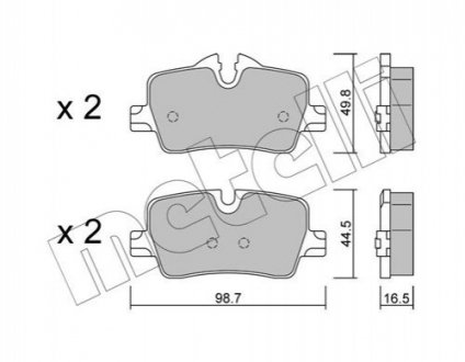 Комплект гальмівних колодок.).) Metelli 22-1264-0 (фото 1)