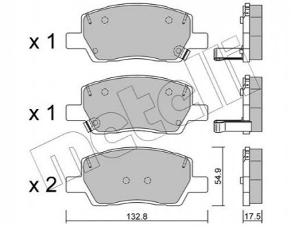 Колодки гальмівні (передні) Hyundai i10 19- Metelli 2212960 (фото 1)