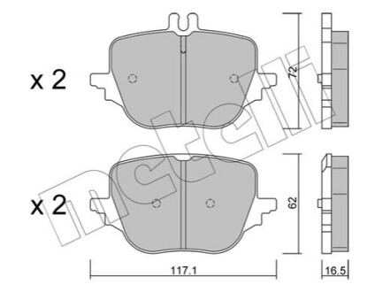 Тормозные колодки (задние) MB C-class (W206)/S-class (W223) 20- (ZF) Q+ Metelli 2213130 (фото 1)