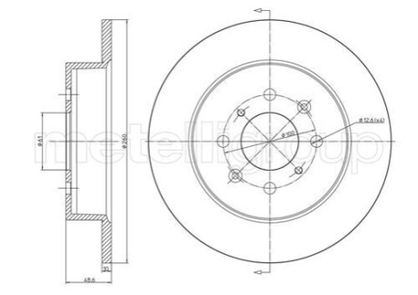 Диск тормознойHONDA CIVIC 99-05 TYL Metelli 230579C (фото 1)