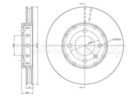 Диск тормозной Metelli 231371C