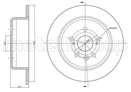 Диск тормознойTYL TOYOTA CARINA II -94 Metelli 231672C (фото 1)