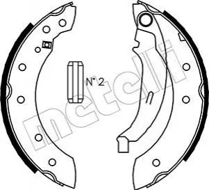 Колодки гальмівні (задні) Peugeot 106/206/306/Renault Clio/Laguna 93- (барабанні) (203.2x38) Metelli 530350