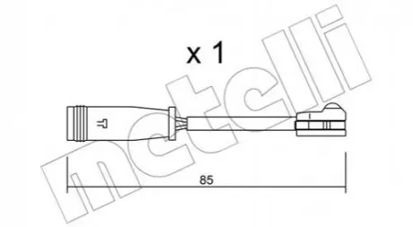 Фото Датчик зносу гальмівних колодок (задніх) MB Sprinter/VW Crafter 06- (L=85mm) Metelli (SU.314) зображення 1