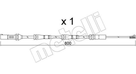 Датчик зносу гальмівних колодок (задніх) BMW 3 (G20/G21) 18- (L=802mm) Metelli SU.379