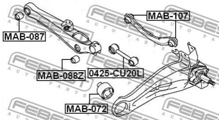 Сайлентблок заднего рычага - (MN100086, 4110A085, 4110A012) METGUM 1511