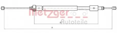 Трос ручника (задній) (R) Citroen Berlingo 96- (1850/1510mm) METZGER 104707