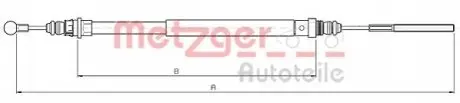 Трос ручного тормоза METZGER 104722