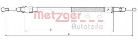 Трос ручного тормоза METZGER 104738