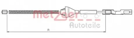 Трос ручника (задній) Ford Focus II 04-12 (225mm) METZGER 105365