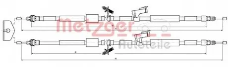 Трос ручника METZGER 105452